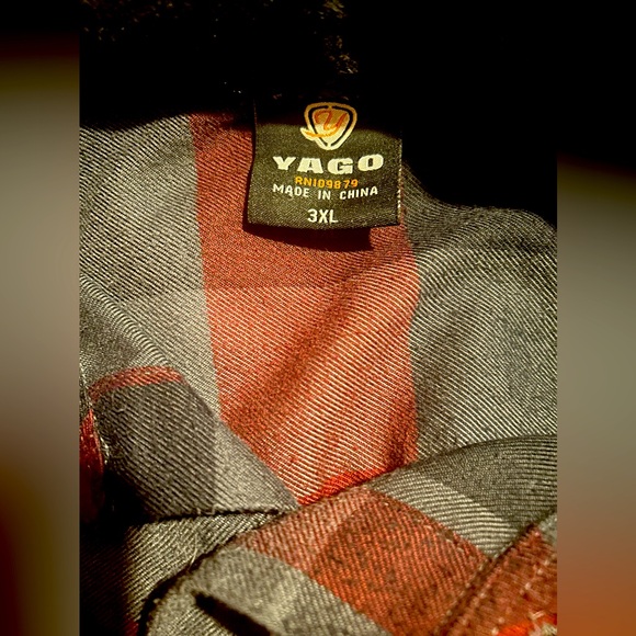 Yago GUC Mens 3XL Flannel Long Sleeve Plaid Shirt (Missing Bottom Button) - Picture 4 of 5
